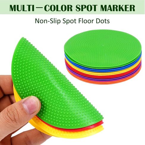 12 Pcs 4inch Spot Markers for Agility Dot for Training, Dance, Round Multiple Color Non-Slip Spot Marker in Saudi Arabia