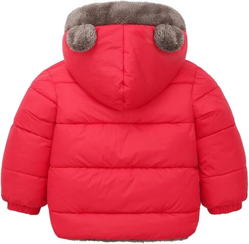 Coat For Kids Warm Winter Parka Down Jackets Puffy Zip Up Casual Coat Sherpa Lined With Fur Hood Quilted Outfit Pocket in Kuwait