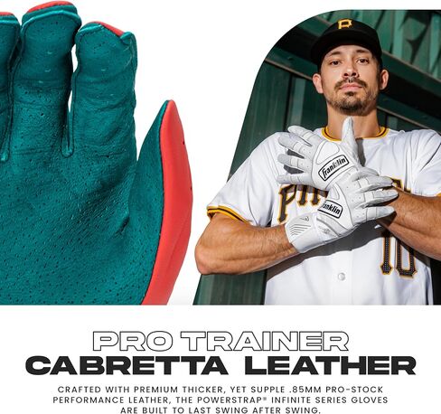 Franklin Sports MLB Batting Gloves - Infinite Powerstrap Baseball + Softball Long Cuff Batting Gloves - Adult + Youth in Saudi Arabia