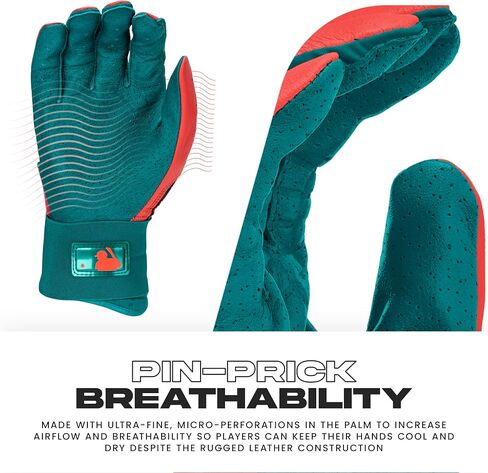 Franklin Sports MLB Batting Gloves - Infinite Powerstrap Baseball + Softball Long Cuff Batting Gloves - Adult + Youth in Saudi Arabia