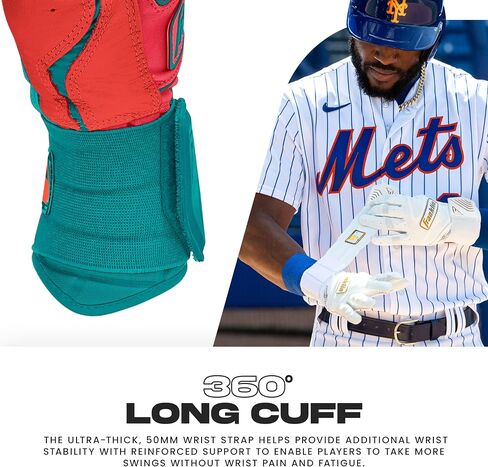 Franklin Sports MLB Batting Gloves - Infinite Powerstrap Baseball + Softball Long Cuff Batting Gloves - Adult + Youth in Saudi Arabia