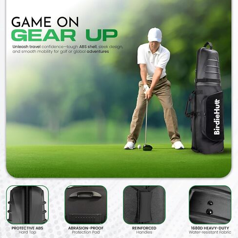 Golf Travel Bags for Airlines with Wheels & Hard Shell Top, Lightweight 1680D Club Travel Case, Foldable Golf Bag for Men with Handles, Side Pockets & Durable Protection in Saudi Arabia