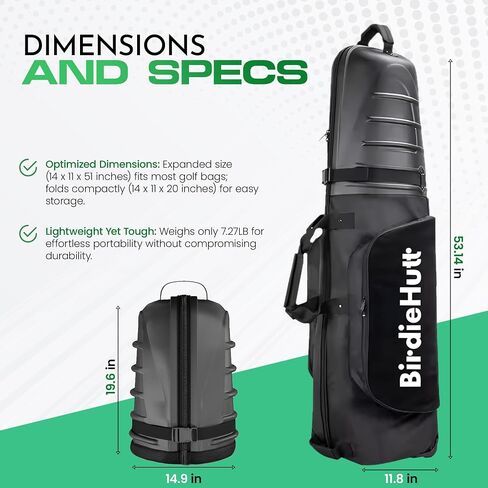 Golf Travel Bags for Airlines with Wheels & Hard Shell Top, Lightweight 1680D Club Travel Case, Foldable Golf Bag for Men with Handles, Side Pockets & Durable Protection in Saudi Arabia