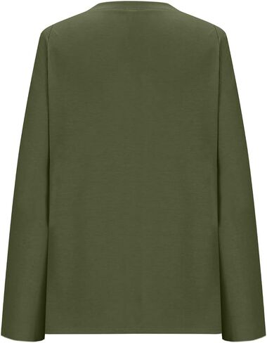 Fall Tops for Women Plus Size Scoop Neck Long Sleeve Solid Color Basic Tee Shirts Loose Fit Oversized T Shirts Blouse in Saudi Arabia