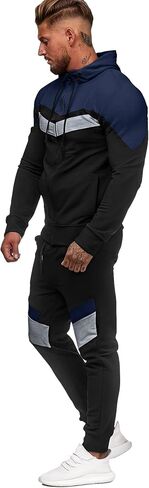 Hakjay Hoodie Tracksuit 2 Pieces Set for Men Athletic Sports Jogging Sweatsuit Set Casual Zipper Outfit in Kuwait