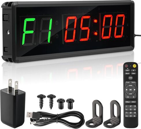 Upgraded LED Gym Timer Clock for Home Gym | Gym Interval Workout | 5 Display Modes| Count Down & Up | Stopwatch | Workout Clock for Boxing/EMOM/Tabata/FBG/Stopwatch Fitness Times in Saudi Arabia