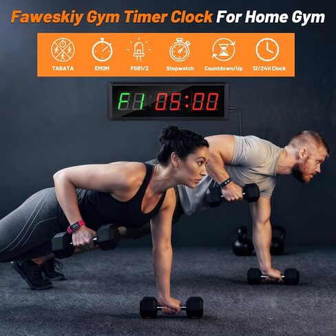 Upgraded LED Gym Timer Clock for Home Gym | Gym Interval Workout | 5 Display Modes| Count Down & Up | Stopwatch | Workout Clock for Boxing/EMOM/Tabata/FBG/Stopwatch Fitness Times in Saudi Arabia