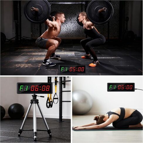 Upgraded LED Gym Timer Clock for Home Gym | Gym Interval Workout | 5 Display Modes| Count Down & Up | Stopwatch | Workout Clock for Boxing/EMOM/Tabata/FBG/Stopwatch Fitness Times in Saudi Arabia