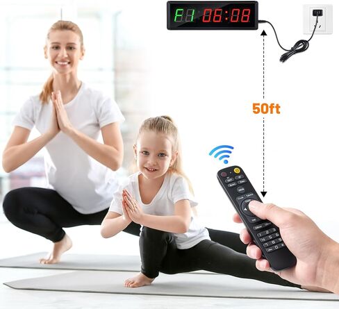 Upgraded LED Gym Timer Clock for Home Gym | Gym Interval Workout | 5 Display Modes| Count Down & Up | Stopwatch | Workout Clock for Boxing/EMOM/Tabata/FBG/Stopwatch Fitness Times in Saudi Arabia