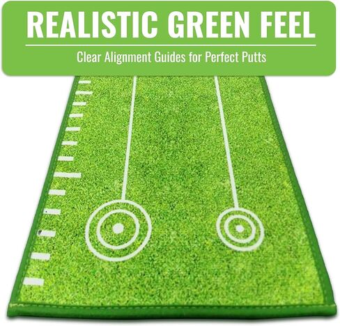 Putting Green Indoor | Wrinkle-Free Golf Mat with Auto Ball Return | Non-Slip Surface & Alignment Markings for Accurate Putting Practice at Home, Office & Outdoors | Improve Stroke Control & Precision in Saudi Arabia