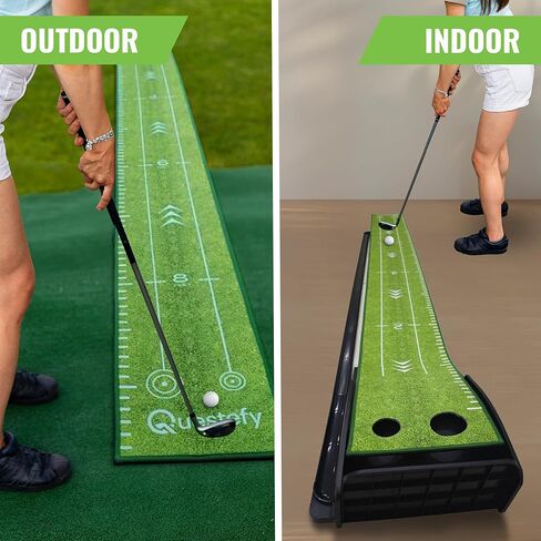 Putting Green Indoor | Wrinkle-Free Golf Mat with Auto Ball Return | Non-Slip Surface & Alignment Markings for Accurate Putting Practice at Home, Office & Outdoors | Improve Stroke Control & Precision in Saudi Arabia