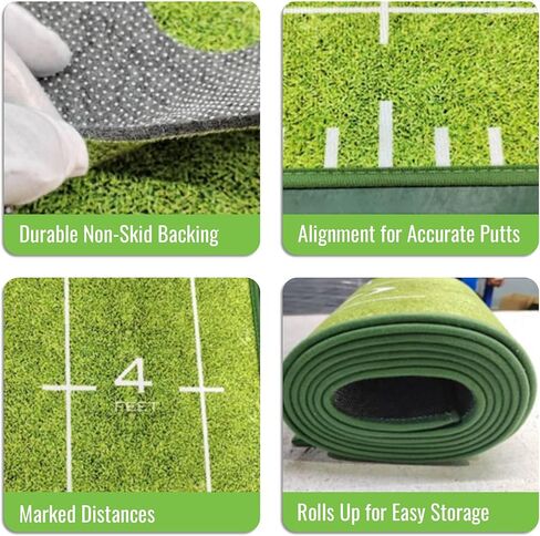 Putting Green Indoor | Wrinkle-Free Golf Mat with Auto Ball Return | Non-Slip Surface & Alignment Markings for Accurate Putting Practice at Home, Office & Outdoors | Improve Stroke Control & Precision in Saudi Arabia