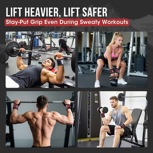 WSAKOUE Weightlifting Wrist Wraps - 18" Professional Wrist Support with Heavy-Duty Thumb Loop for Powerlifting, Bench Press & Strength Training- Adjustable Gym Wrist Straps for Men & Women in Saudi Arabia