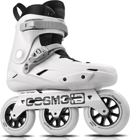 TT3 Adult Inline Skate - COSMOID High Performance Roller Skates Blades for Women & Men, 3 Wheels 110mm Metal Frame,Indoor Outdoor and Fitness Grey, Size 5-13 in Saudi Arabia
