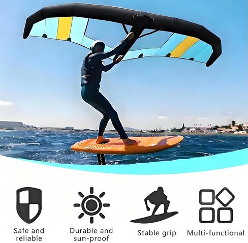 جناح ركوب الأمواج قابل للنفخ، مع حقيبة ظهر + حبل أمان + طقم إصلاح، 4㎡ 5㎡ 6㎡ شراع احترافي لركوب الأمواج من قماش أكسفورد، للرياضات المائية الخارجية 6 متر مربع in Kuwait