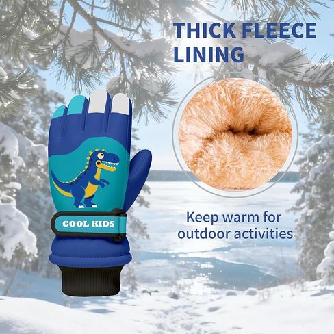 Kids Winter Snow Ski Gloves, Waterproof Cold Weather Insulated Outdoor Snowboard Gloves for Toddler Boys 3-11Y in Saudi Arabia