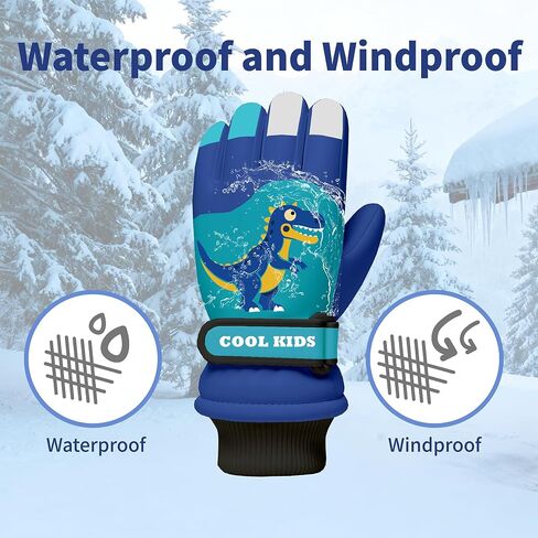 Kids Winter Snow Ski Gloves, Waterproof Cold Weather Insulated Outdoor Snowboard Gloves for Toddler Boys 3-11Y in Saudi Arabia