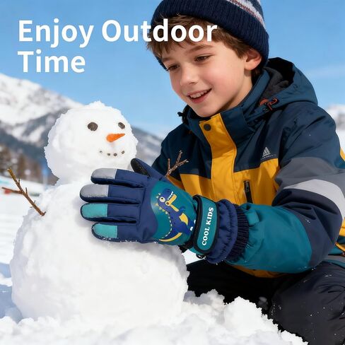 Kids Winter Snow Ski Gloves, Waterproof Cold Weather Insulated Outdoor Snowboard Gloves for Toddler Boys 3-11Y in Saudi Arabia