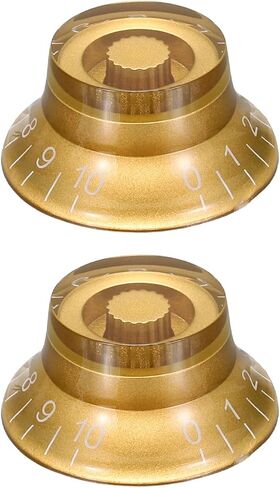 MECCANIXITY 2PCS Guitar Top Hat Bell Knobs, Volume Tone Control Knob for Electric Guitar Bass, Gold in Saudi Arabia