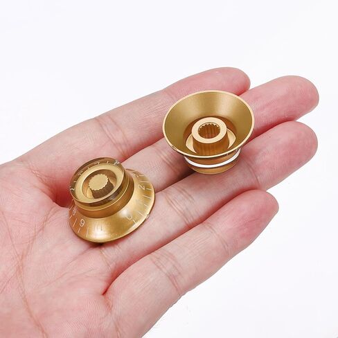 MECCANIXITY 2PCS Guitar Top Hat Bell Knobs, Volume Tone Control Knob for Electric Guitar Bass, Gold in Saudi Arabia