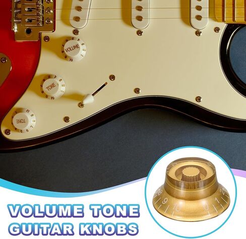 MECCANIXITY 2PCS Guitar Top Hat Bell Knobs, Volume Tone Control Knob for Electric Guitar Bass, Gold in Saudi Arabia