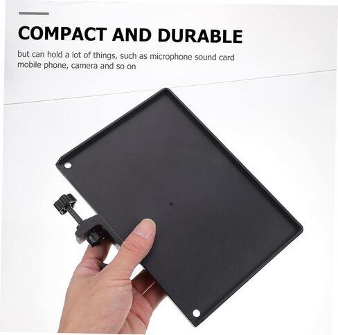2pcs Microphone Stand Tray with Abs Clamp Shelf Durable Sound Card Holder for Live Broadcast Stage Studio Office and Recording Accessories Storage Black in Saudi Arabia