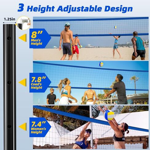 مجموعة شبكة كرة طائرة احترافية للاستخدام في الهواء الطلق مع أقطاب قابلة للتعديل وتصميم مضاد للترهل، شبكة كرة طائرة محمولة تتضمن لوحة ثابتة للشاطئ، لوحة نتائج، خط حدودي وحقيبة حمل لعشب الشاطئ في الفناء الخلفي in Kuwait