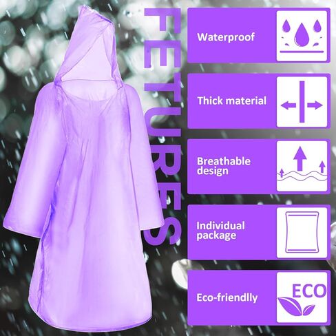 Pasimy 150 Pcs Disposable Rain Ponchos Bulk for Adults Emergency Ponchos with Hood for Man Women Travelling Camping Hiking in Saudi Arabia