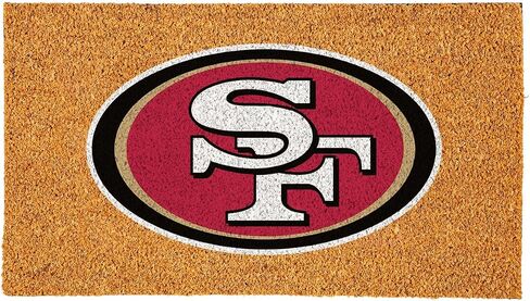 ممسحة أرجل من ألياف جوز الهند الطبيعية من فريق سبورتس أمريكا NFL سان فرانسيسكو 49ers | شعار الفريق الرسمي بالألوان الكاملة | 28 × 16 بوصة | عدم الانزلاق مرة أخرى | سجادات أرضية ترحيب للباب الأمامي | ديكور منزلي لمدخل داخلي وخارجي in Saudi Arabia