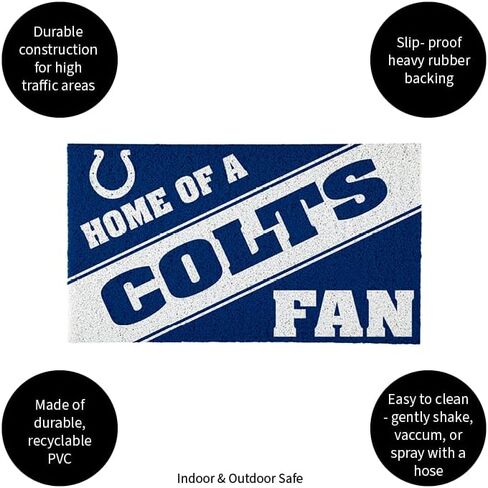 سجادة باب رياضية مرخصة رسميًا مقاس 28 × 16 بوصة من Team Sports America Indianapolis Colts، سجادة لمحبي الرياضات الداخلية والخارجية مقاس 28 × 16 بوصة in Saudi Arabia
