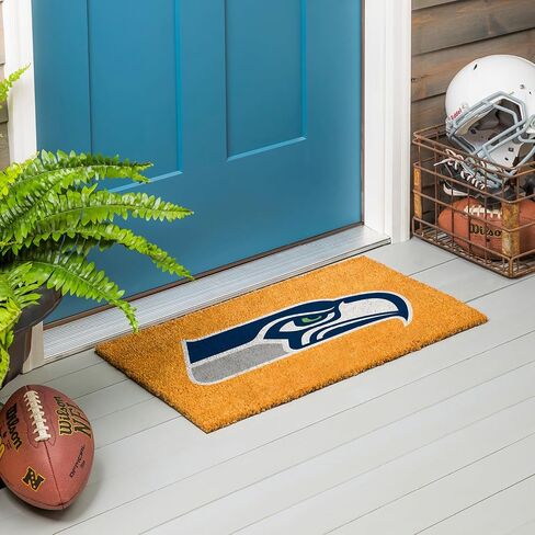 Team Sports America NFL Seattle Seahawks Coir Doormat 36"x24", Officially Licensed Team Logo, Extra Large Front Door Mat, Outdoor Indoor Entrance Rug, Non-Slip Welcome Mat for Porch Patio in Saudi Arabia