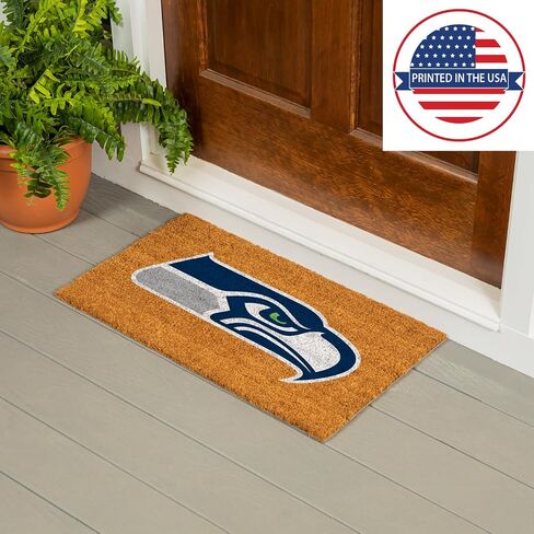 Team Sports America NFL Seattle Seahawks Coir Doormat 36"x24", Officially Licensed Team Logo, Extra Large Front Door Mat, Outdoor Indoor Entrance Rug, Non-Slip Welcome Mat for Porch Patio in Saudi Arabia