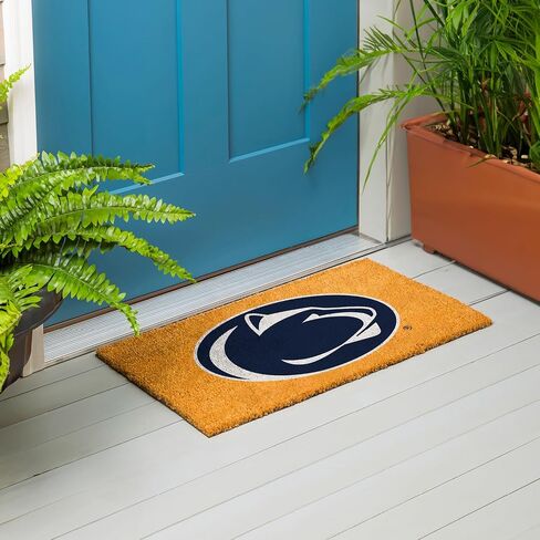 ممسحة جوز الهند الطبيعية من فريق سبورتس أمريكا NCAA Penn State | شعار الفريق الرسمي بالألوان الكاملة | 28 × 16 بوصة | عدم الانزلاق مرة أخرى | سجادات أرضية ترحيب للباب الأمامي | ديكور منزلي لمدخل داخلي وخارجي in Saudi Arabia