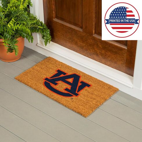 ممسحة من ألياف جوز الهند الطبيعية بجامعة تيم سبورتس أمريكا NCAA Auburn University | شعار الفريق الرسمي بالألوان الكاملة | 28 × 16 بوصة | عدم الانزلاق مرة أخرى | سجادات أرضية ترحيب للباب الأمامي | ديكور منزلي لمدخل داخلي وخارجي in Saudi Arabia