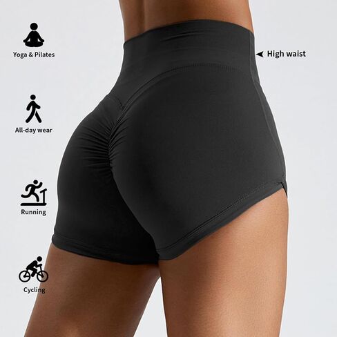Women's Biker Shorts No Front Seam High Waist Workout Gym Yoga Running Shorts in Saudi Arabia