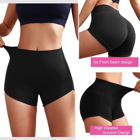 Women's Biker Shorts No Front Seam High Waist Workout Gym Yoga Running Shorts in Saudi Arabia