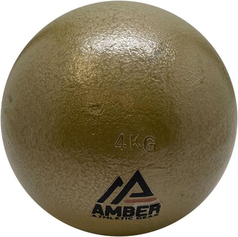 Amber Athletic Gear Cast Iron Shot Put Weights 1kg - 7.25kg (2.20lb - 16lb) - Ideal for Track & Field Training - Color May Vary (7.25 kg/16 lbs) in Saudi Arabia