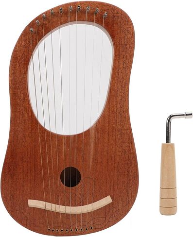 Lyre Harp 10 Strings Portable Mini Harp with Tuning Wrench Excellent Okoume Material Bone Saddle for Beginners Children Students Music Practice Performance in Saudi Arabia