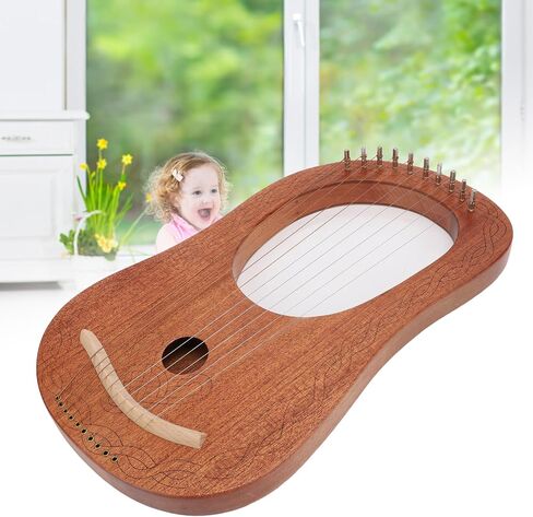 Lyre Harp 10 Strings Portable Mini Harp with Tuning Wrench Excellent Okoume Material Bone Saddle for Beginners Children Students Music Practice Performance in Saudi Arabia