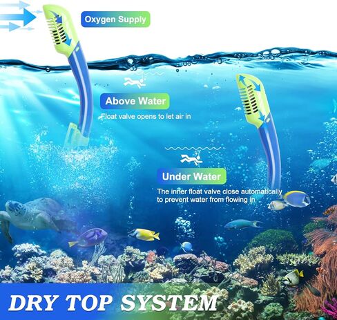 Snorkeling Gear for Kids Ages 5-15, 4 in 1 Mask Fins Snorkel Set with HD Tempered Glass Panoramic View Anti-Fog Mask, Dry Top Snorkel, Adjustable Trek Fins, and Mesh Bag, Kids Snorkel Set for Youth in Saudi Arabia