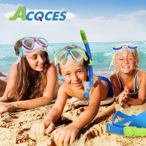 Snorkeling Gear for Kids Ages 5-15, 4 in 1 Mask Fins Snorkel Set with HD Tempered Glass Panoramic View Anti-Fog Mask, Dry Top Snorkel, Adjustable Trek Fins, and Mesh Bag, Kids Snorkel Set for Youth in Saudi Arabia