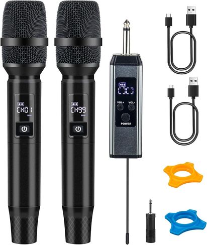 Wireless Microphones, Wireless Bluetooth Karaoke Microphone with Rechargeable Receiver(50hrs - 260 Ft Range), Karaoke Microphone Set for Singing, Wedding, DJ, Party, Speech, Church in Saudi Arabia