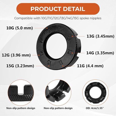 Bike Spoke Wrench Bicycle Tool for Adjustment Rim Truing Set, Ideal Maintenance Kit with Tire Lever, Correct Cycling Repair, Universal Forged Steel Rubber Handle, Portable Adjust Wheel Torque Spokes in Saudi Arabia