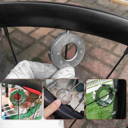 Bike Spoke Wrench Bicycle Tool for Adjustment Rim Truing Set, Ideal Maintenance Kit with Tire Lever, Correct Cycling Repair, Universal Forged Steel Rubber Handle, Portable Adjust Wheel Torque Spokes in Saudi Arabia
