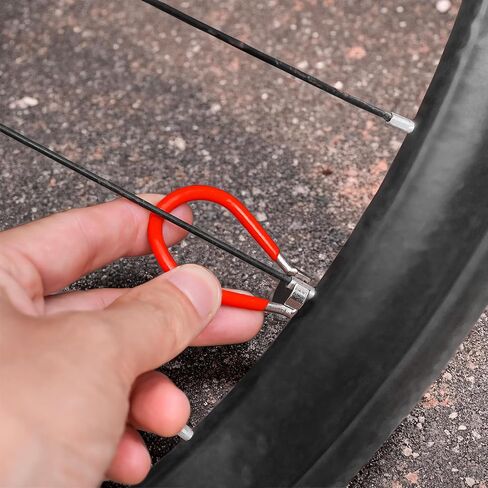 Bike Spoke Wrench Bicycle Tool for Adjustment Rim Truing Set, Ideal Maintenance Kit with Tire Lever, Correct Cycling Repair, Universal Forged Steel Rubber Handle, Portable Adjust Wheel Torque Spokes in Saudi Arabia