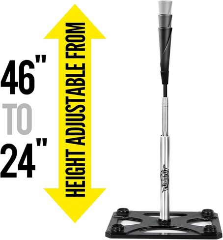 5 Position Batting Tee,Hitting Tee Height Adjustable 24-46 Inch Baseball Tee with 2 Rubber Top,Aluminum Pole,Metal Base Softball Tee for All Players Practice Inside, Middle,Outside in Kuwait