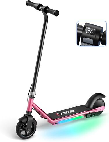 سكوتر كهربائي iScooter IK3/IK3Pro للأطفال من سن 6 إلى 12 عامًا، شاشة LED، 3 سرعات، 3 ارتفاعات (IK3Pro)، شحن مغناطيسي، محرك 150 وات، أضواء ملونة in Kuwait