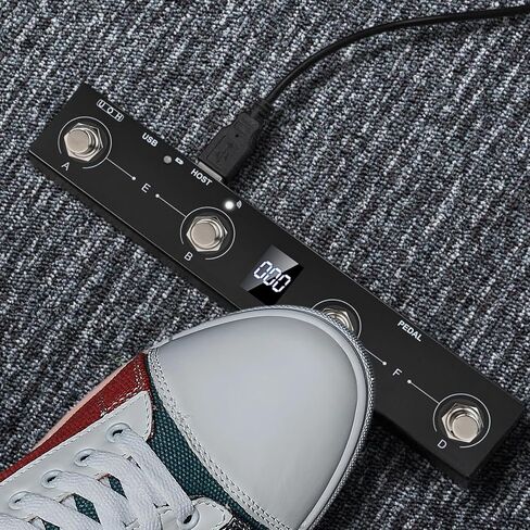For MIDI Footswitch Controller For MVAVE Chocolate Plus Rechargeable 4 Buttons USB For Musicians For CubeSuite APP For MIDI Foot Controller Metal Pedal Control(Black) in Saudi Arabia