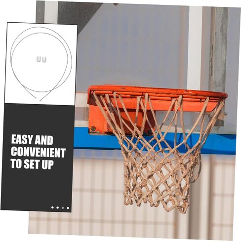 2pcs String Basketball Net, Silver Steel Wire, Ideal for Indoor/Outdoor Use, Easy Installation, Upgrades Basketball Equipment in Saudi Arabia