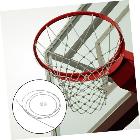 2pcs String Basketball Net, Silver Steel Wire, Ideal for Indoor/Outdoor Use, Easy Installation, Upgrades Basketball Equipment in Saudi Arabia